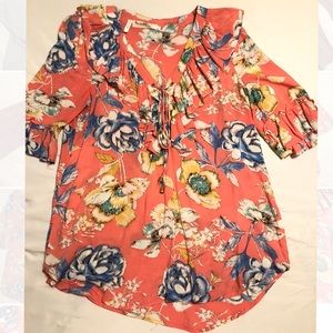 Floral Ruffle Top